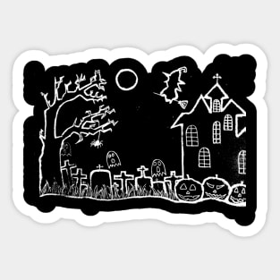 Halloween Chalk art Sticker